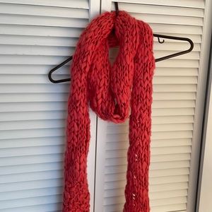 100percent acrylic scarf. Beautiful coral color.